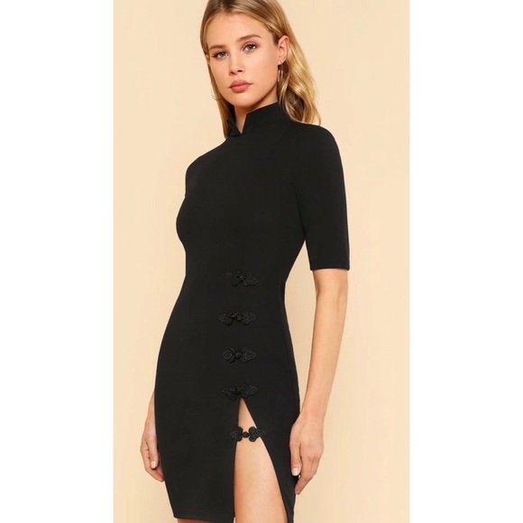 NWOT SHEIN Mandarin Collar Qipao Style Dress - Picture 3 of 5